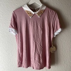 Misa Beaded Collar blouse